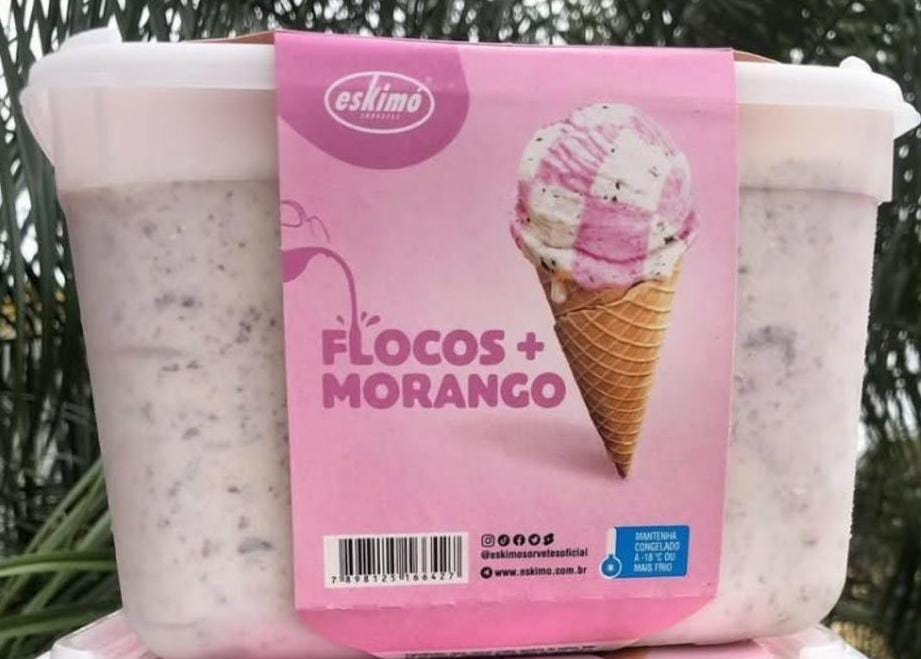 flocos com morango